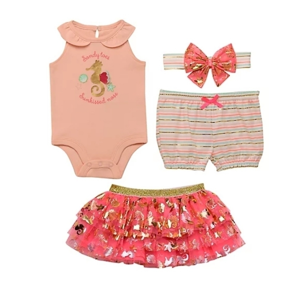 Baby Starters sz 3 months Seahorse 4 piece set new with tags infant WK7